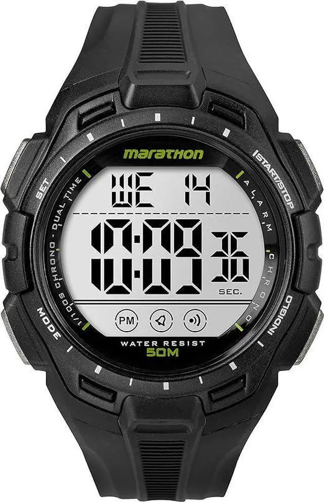Alt view image 12 of 12 - Timex Men Marathon | 24-Hour Stopwatch Two-Time Zones Black | Sport TW5K94800