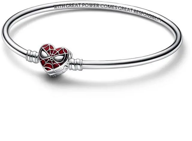 Alt view image 2 of 2 - Pandora Moments Marvel Spider-Man Mask Clasp Bangle