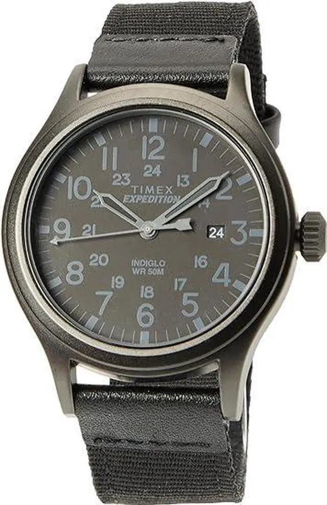 Alt view image 9 of 11 - Men's Timex Expedition Scout 20mm Leather Band Watch TW4B14200 TW4B142009J