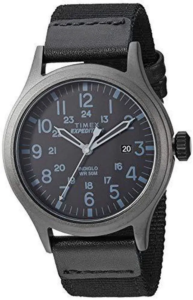Alt view image 10 of 11 - Men's Timex Expedition Scout 20mm Leather Band Watch TW4B14200 TW4B142009J