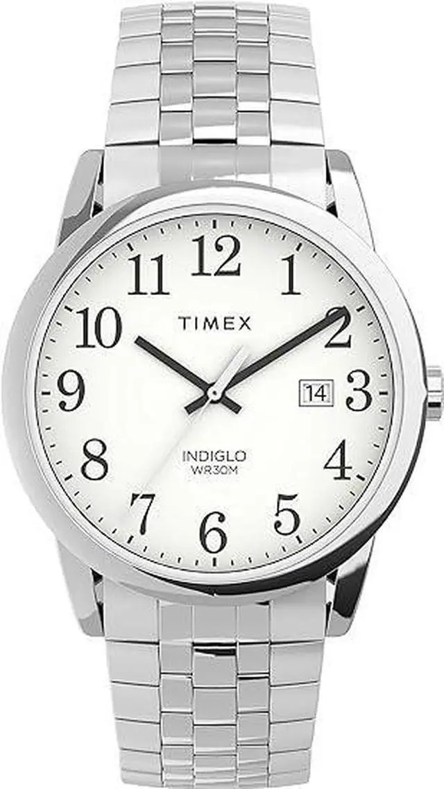 Alt view image 3 of 5 - timex men's year-round quartz watch with stainless steel strap, silver, 20 (model: tw2r23300)