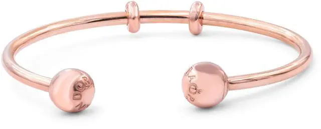 Main image of Pandora Open Bangle In Pandora Rose With Silicone Stoppers And Interchangeable End Caps