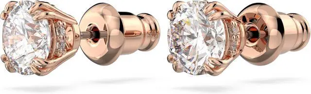 Main image of Swarovski Stilla Stud Earrings Round Cut White Rose Gold-tone Plated