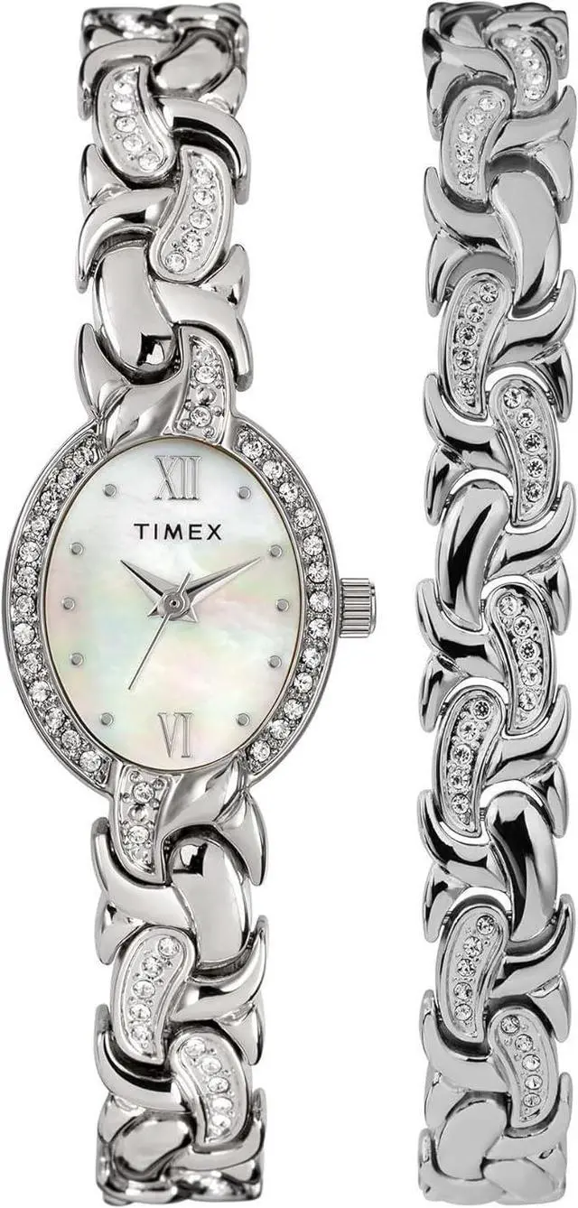 Main image of Timex Dress Mother-of-Pearl Dial Ladies Watch