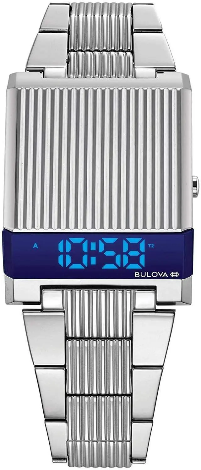 Alt view image 2 of 9 - Bulova Computron Archive Series Digital Light Stainless Steel 96C139 Mens Watch