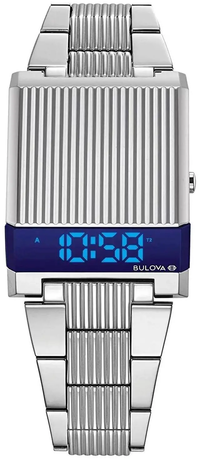 Alt view image 9 of 9 - Bulova Computron Archive Series Digital Light Stainless Steel 96C139 Mens Watch