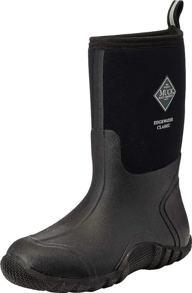 Main image of Muck Boot Mens Edgewater Classic Mid Black Rubber Boots - Black