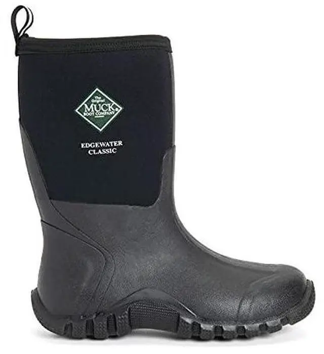 Alt view image 2 of 3 - Muck Boot Mens Edgewater Classic Mid Black Rubber Boots - Black