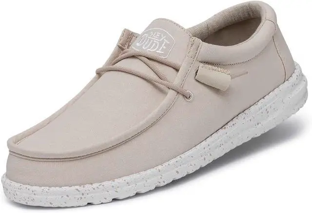 Main image of Hey Dude Mens Wally Slub Canvas  Loafer - Natural
