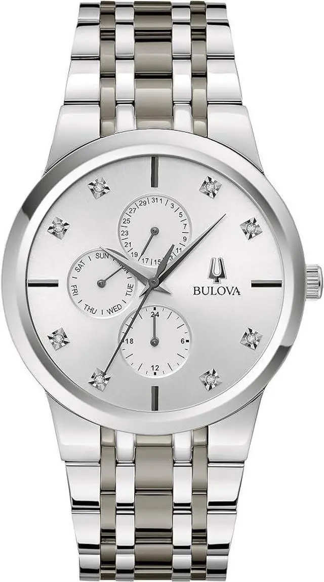 Main image of Bulova Modern BUL Multi-Function Diamond Dial Edge to Edge Crystal Mens Watch