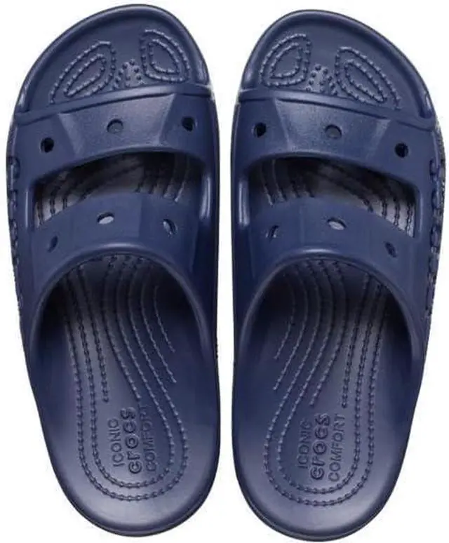 Alt view image 2 of 3 - Crocs Unisex Baya Two-Strap Slide Sandals - Navy