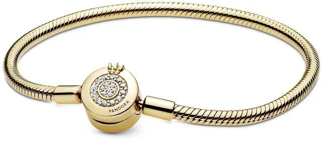 Main image of Pandora Moments Sparkling Crown O Snake Chain Bracelet