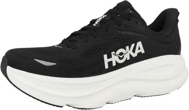 Alt view image 5 of 6 - Hoka Bondi 9 Mens Running Shoe - Black/White