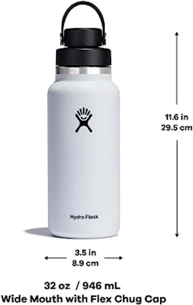 Alt view image 3 of 3 - Hydro Flask Vacuum Insulated Stainless Steel Water Bottle Flask - Wide Chug Cap - 32 oz