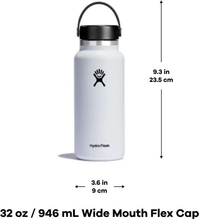 Alt view image 7 of 7 - Hydro Flask Vacuum Insulated Wide Mouth Water Bottle, 32 oz - Fir