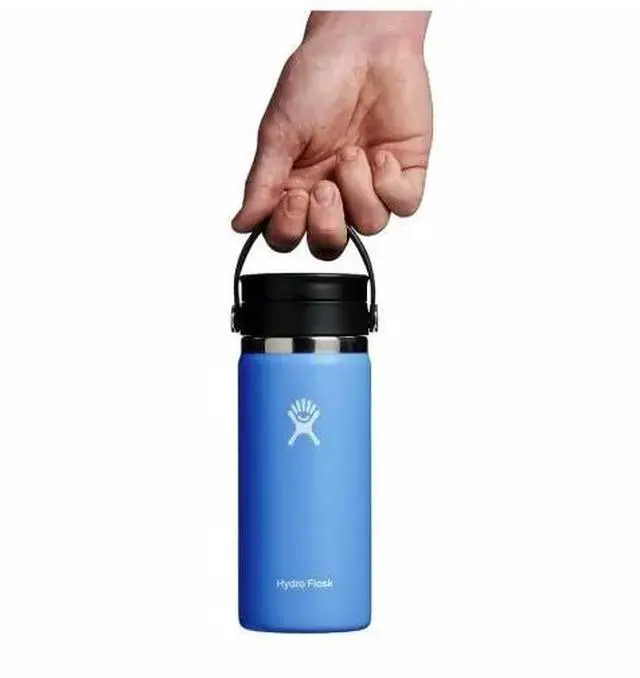 Alt view image 6 of 6 - Hydro Flask Insulated Wide Mouth Water Bottle Mug with Sip lid, 16 oz - Cascade