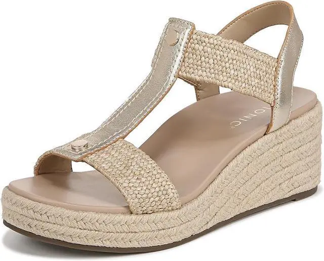 Main image of Vionic Womens Calera Wedge Sandal - Gold Metallic Leather