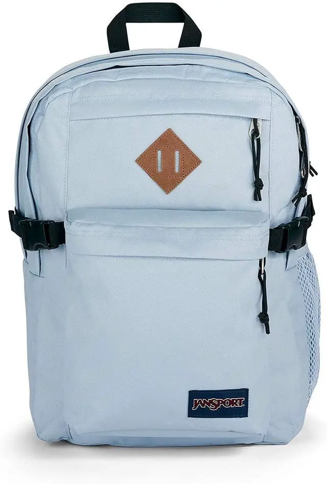 Alt view image 3 of 3 - Jansport Main Campus Backpack - Travel  Or Work Bag W 15-Inch Laptop Sleeve And Dual Water Bottle Pockets  Blue Dusk