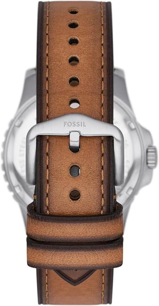 Alt view image 3 of 3 - Fossil Blue Dive Tan LiteHide Leather Mens Watch