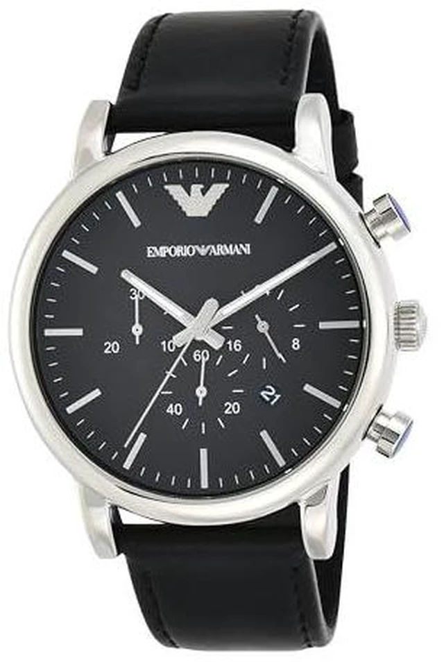 Emporio Armani Classic Leather Chronograph Mens Watch AR1828 - Newegg.com
