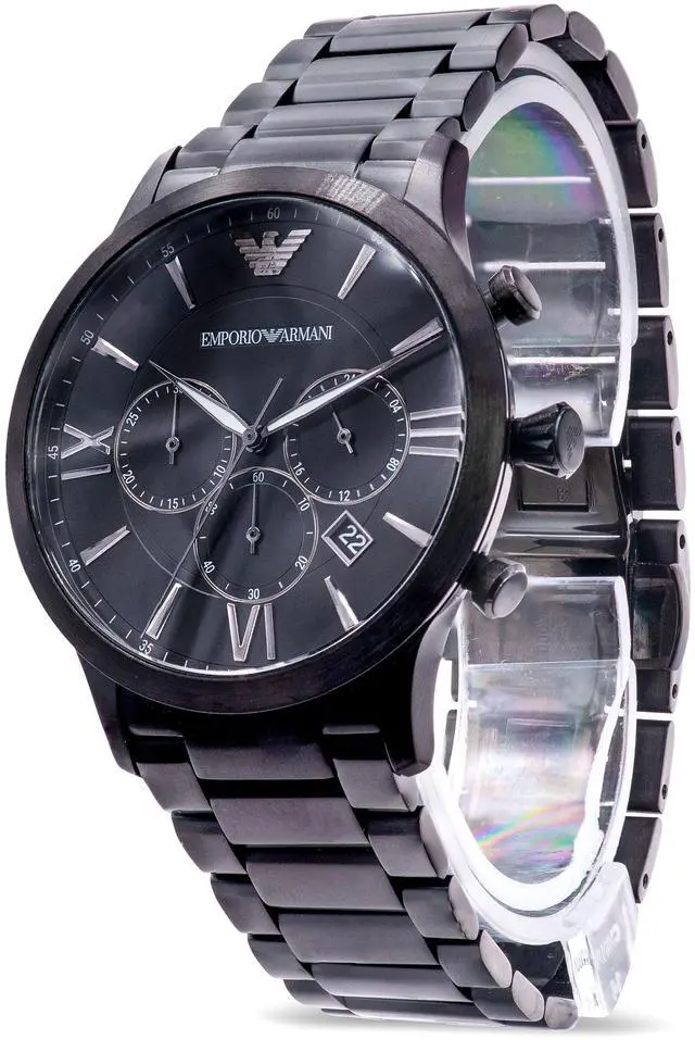 Alt view image 2 of 3 - Emporio Armani Black Stainless Steel Chronograph Mens Watch