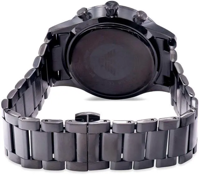 Alt view image 3 of 3 - Emporio Armani Black Stainless Steel Chronograph Mens Watch