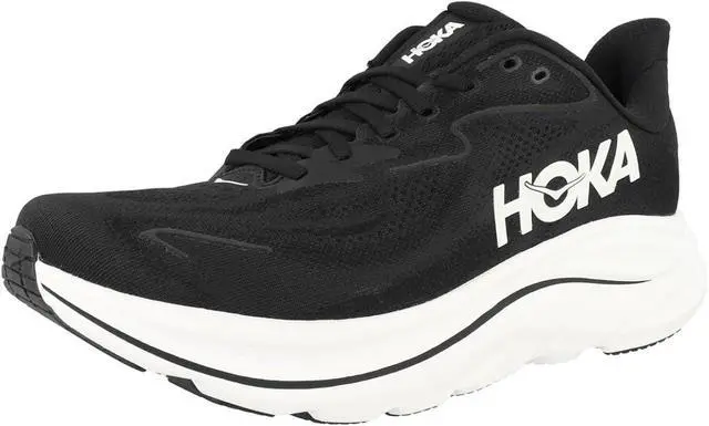 Alt view image 2 of 6 - Hoka One Mens Clifton 10 Road Running Shoes - Black/White