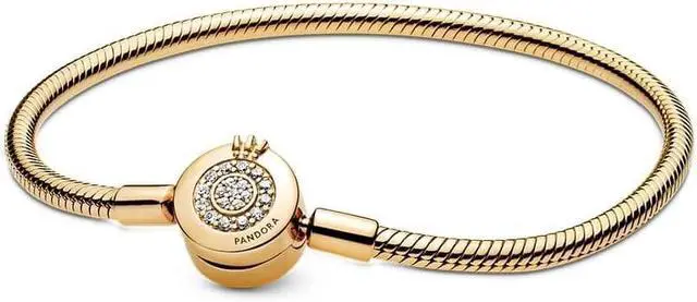 Main image of PANDORA Moments Sparkling Crown O Snake Chain Bracelet