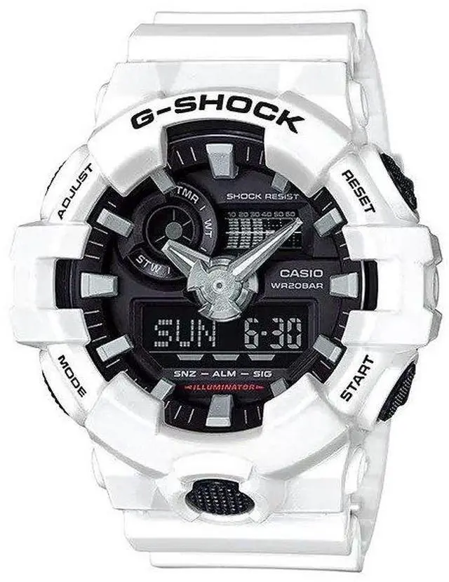 Alt view image 13 of 15 - Casio G-Shock White Digital Analog Watch GA700-7A GA-700-7ACR