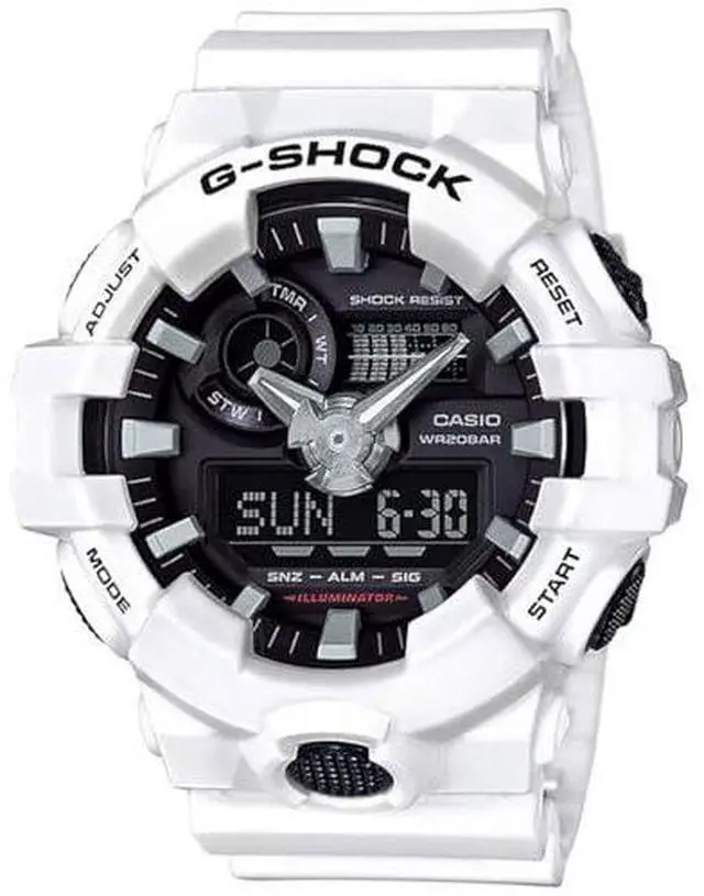 Alt view image 14 of 15 - Casio G-Shock White Digital Analog Watch GA700-7A GA-700-7ACR