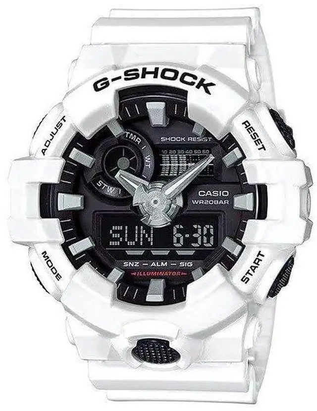 Alt view image 15 of 15 - Casio G-Shock White Digital Analog Watch GA700-7A GA-700-7ACR