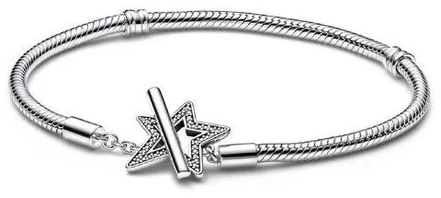 Main image of Pandora Moments Asymmetric Star T-bar Snake Chain Bracelet