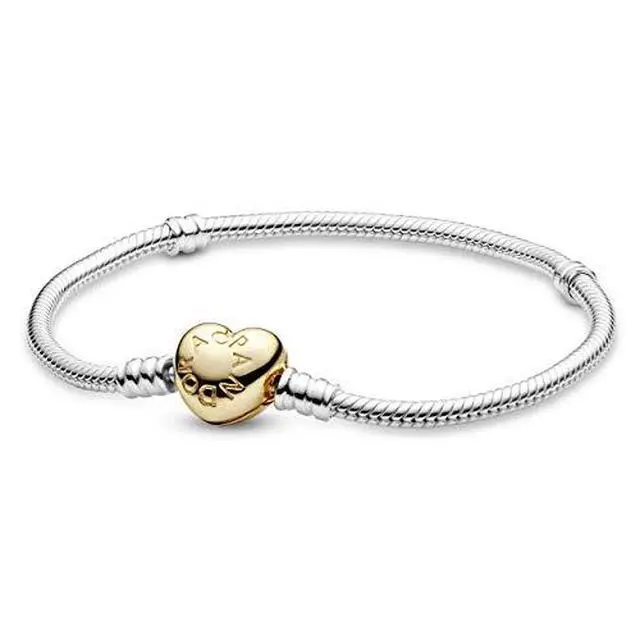 Alt view image 2 of 3 - Pandora Moments Heart Clasp Snake Chain Bracelet
