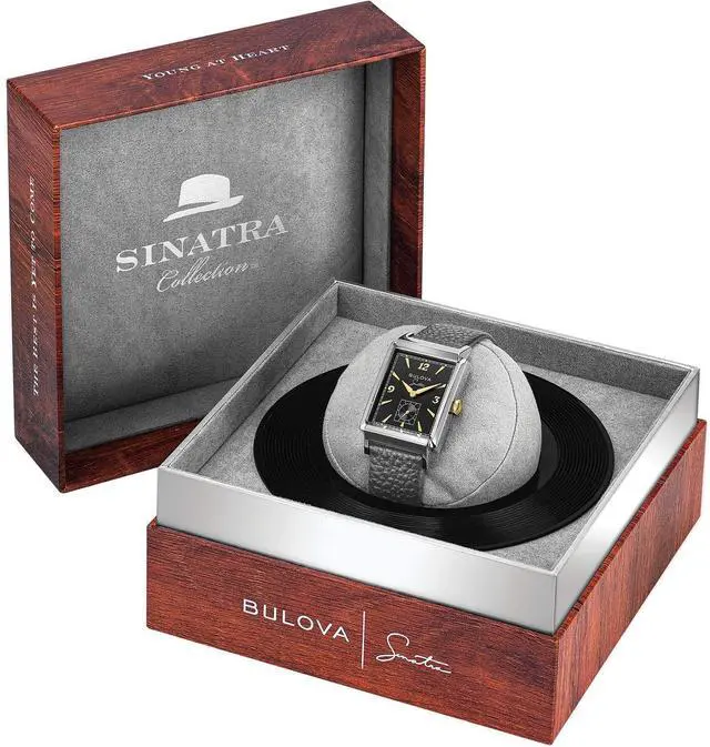 Alt view image 5 of 6 - Bulova Men's Frank Sinatra My Way Leather Strap Watch 98A261