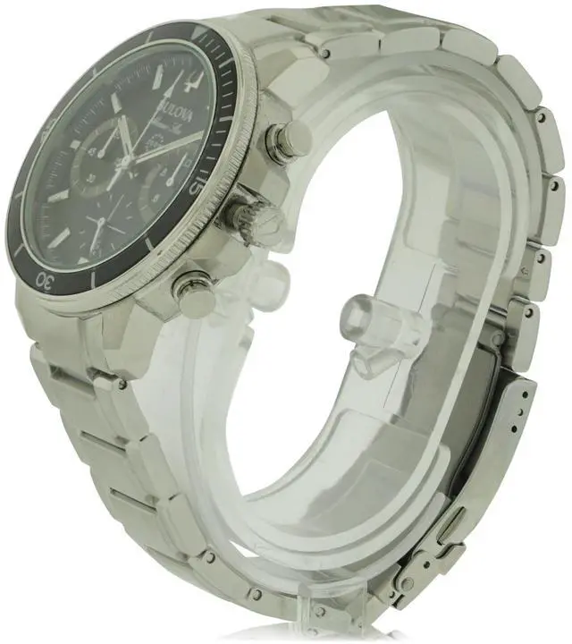 Alt view image 10 of 10 - Bulova Marine Star Mens Black Dial Chronograph Quartz Watch 96B272