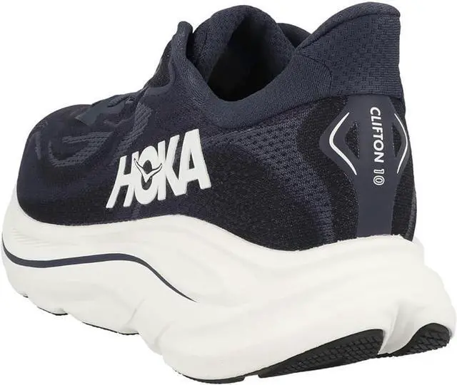 Alt view image 2 of 2 - Hoka One Mens Clifton 10 Road Running Shoes - Navy/White