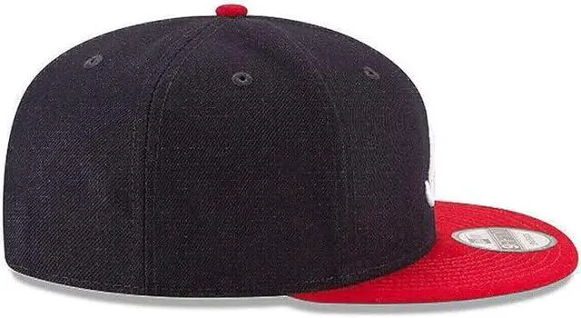 Alt view image 4 of 4 - New Era 9Fifty MLB Atlanta Braves Basic Navy/Red Snapback Hat 11591082 One Size