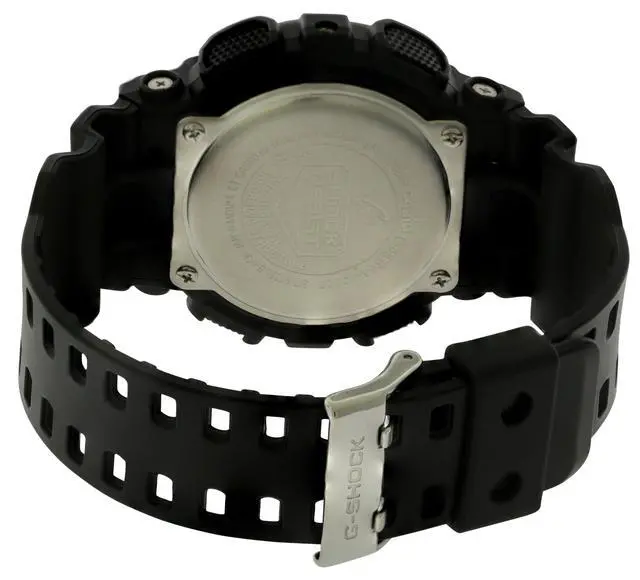 Alt view image 9 of 10 - Casio G-Shock Black and Blue Ana-Digi Sports Watch GA100CB-1A