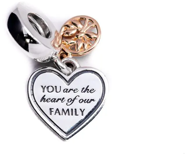 Alt view image 2 of 3 - Pandora Two-tone Family Tree & Heart Dangle Charm