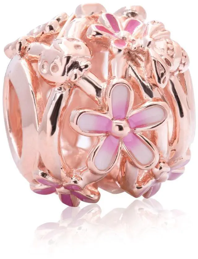 Alt view image 3 of 3 - PANDORA Openwork Pink Daisy Flower Charm