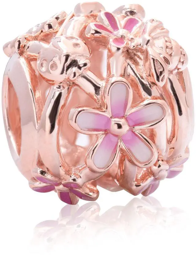 Main image of PANDORA Openwork Pink Daisy Flower Charm