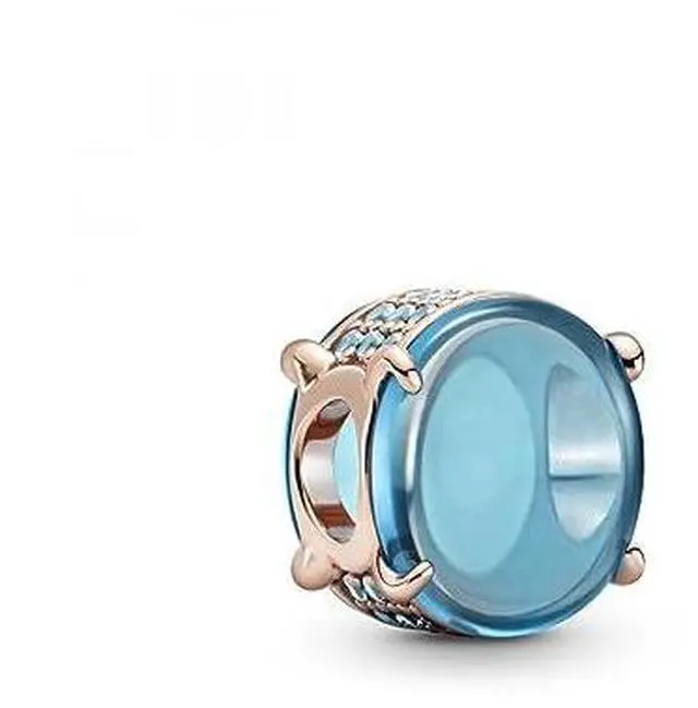 Alt view image 2 of 3 - Pandora Colours Blue Oval Cabochon Charm -