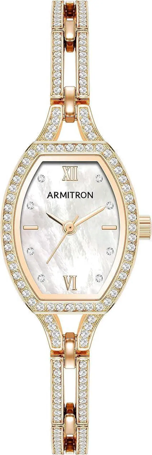 Main image of Armitron Rose Gold-Tone MOP Dial Crystal Accented Bracelet Ladies Watch
