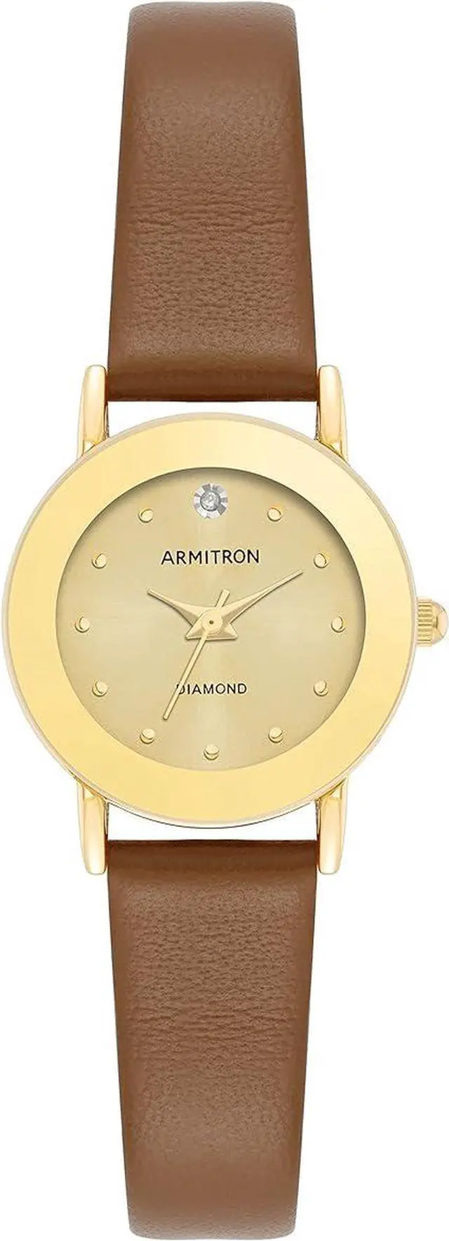 Main image of Armitron Genuine Diamond Dial Leather Ladies Watch