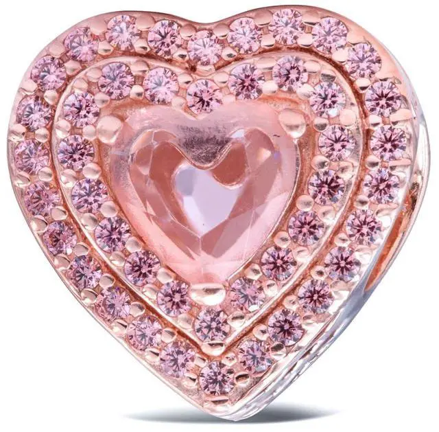 Alt view image 3 of 3 - Pandora Timeless Sparkling Levelled Heart Charm
