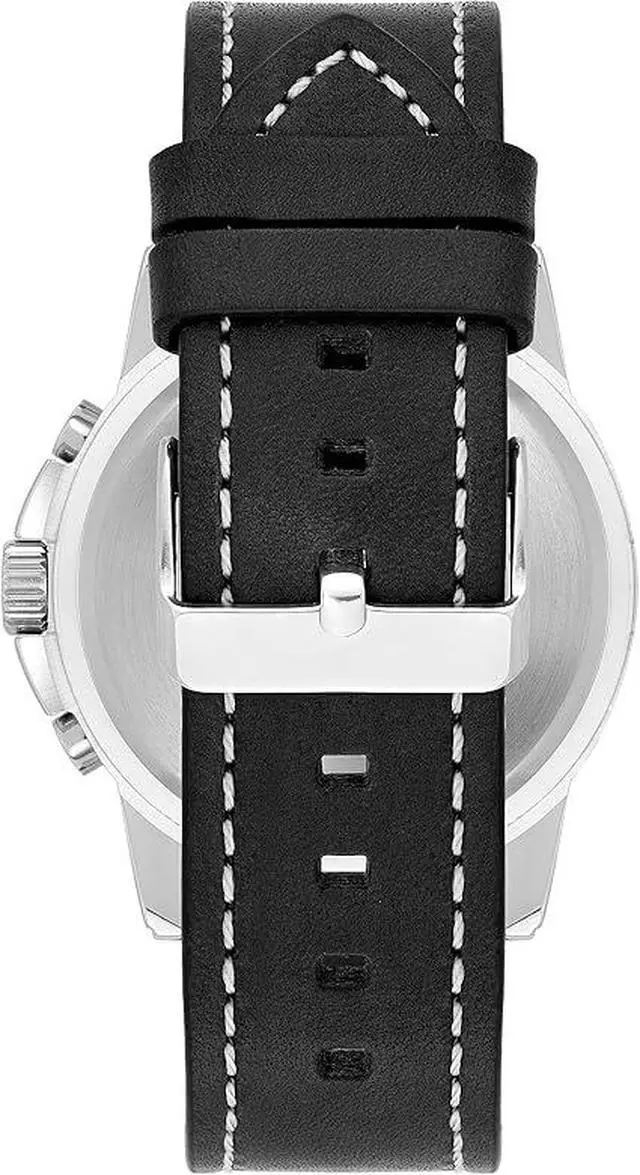 Alt view image 3 of 3 - Armitron Black Bezel Black Leather Analog Chronograph Mens Watch