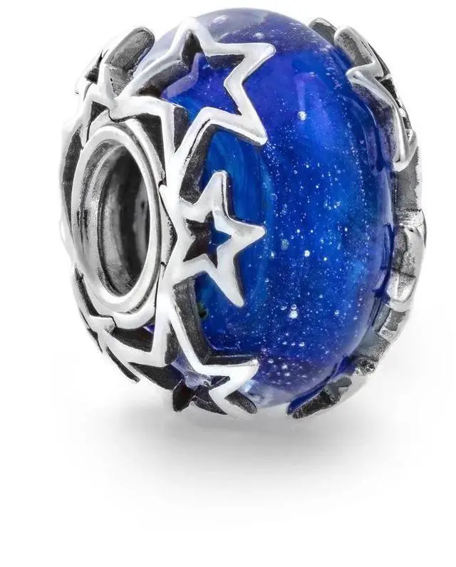 Alt view image 2 of 2 - Pandora Galaxy Blue & Star Murano Charm