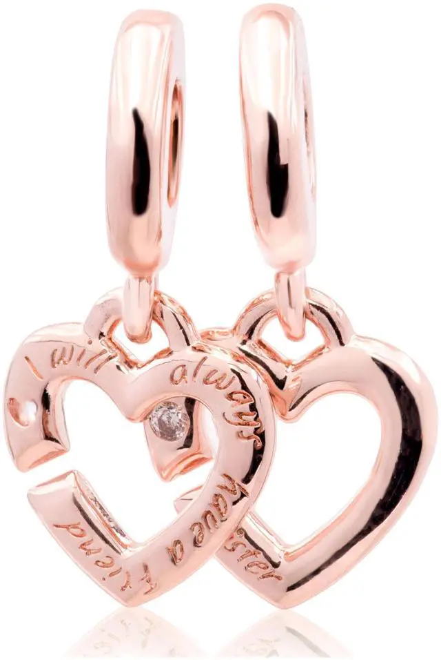 Alt view image 2 of 2 - Pandora Linked Sister Hearts Split Dangle Charm