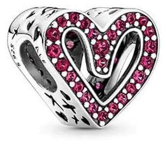 Alt view image 2 of 2 - Pandora Sparkling Ruby Red Freehand Heart Charm
