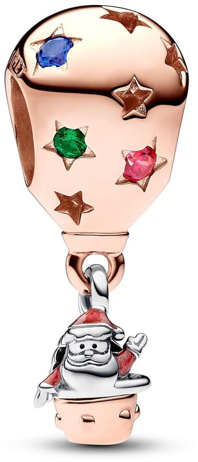 Main image of Pandora Two-tone Santa Claus in Hot Air Balloon Charm